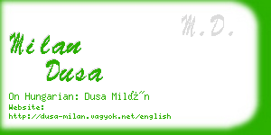 milan dusa business card